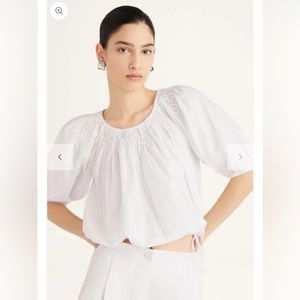 Merlette lotus blouse top in white